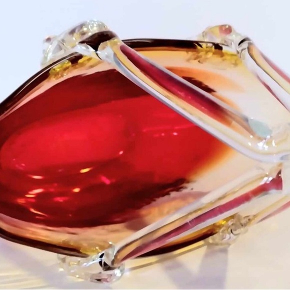 ✨Hand blown art✨Artisan Glass Ambrina Purse Vase - Picture 6 of 6